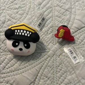 Baby Panda Taxi Driver and Firefighter Hat Croc Jibbitz
